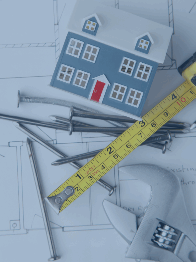 Tools like a wrench, nail, tape measure, etc.