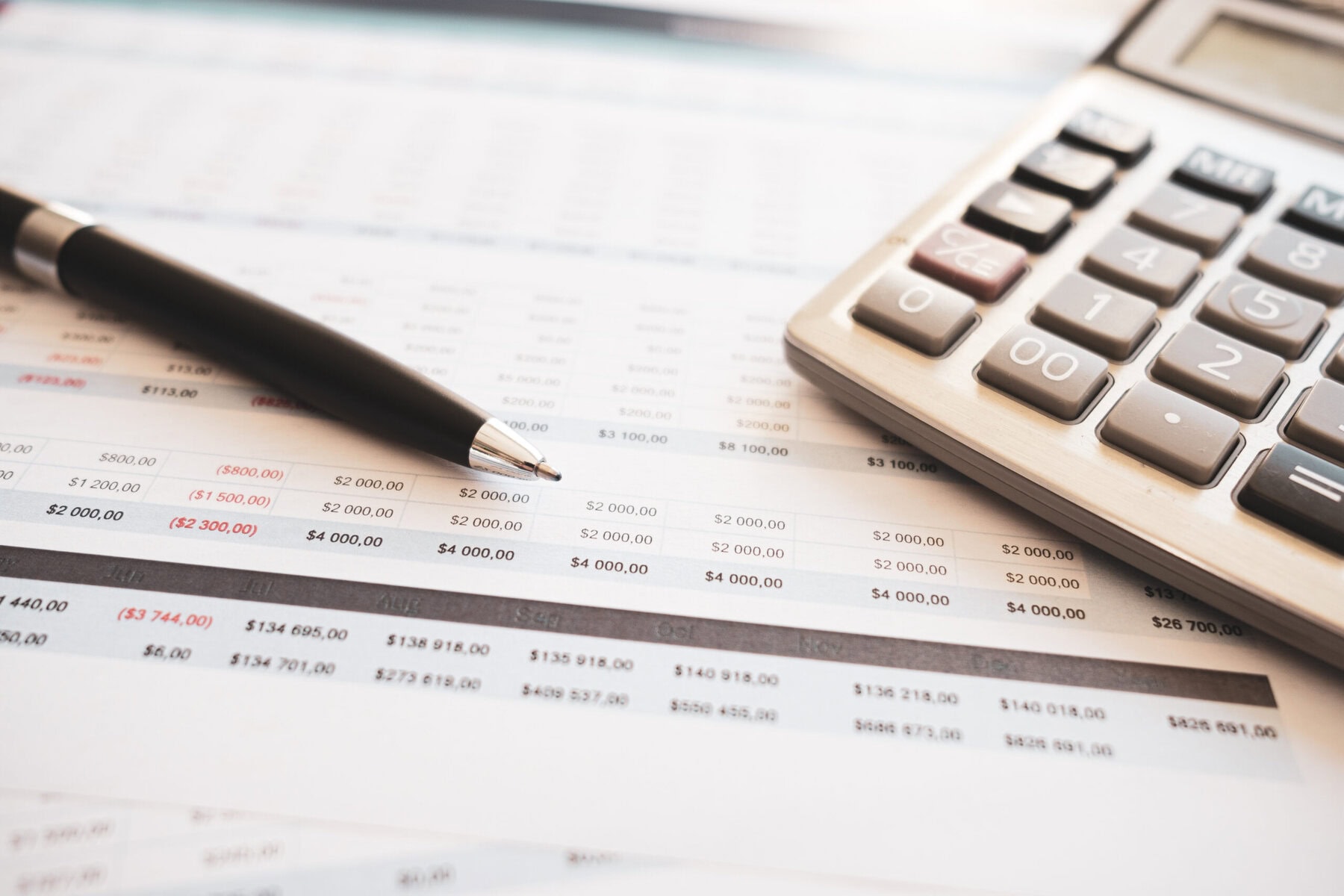 close up image of a budgeting spreadsheet.